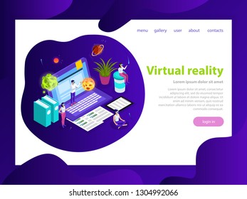 
Effective website template design. Modern isometric virtual reality vector illustration design for web page and mobile site development. Landing virtual reality. Easy to edit and customize.