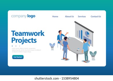Effective website template design. Modern flat design vector illustration concept of web page design for website and mobile website development. Easy to edit and customize.