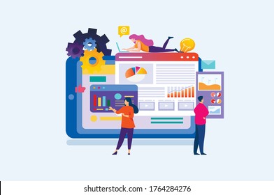 Effective website template design. Modern flat design vector illustration concept for webpage design for website and mobile site development.