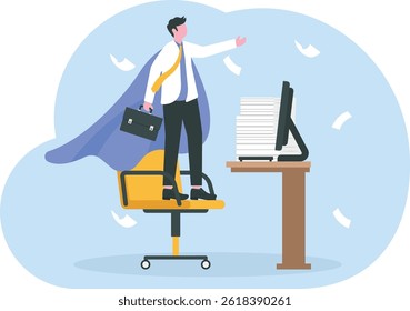 Effective work, productive office effort or efficiency, motivation to finish task or accomplishment, solution idea, performance or challenge concept,

