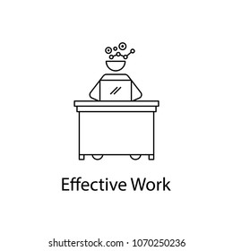 effective worker icon. Element people at the workplace for mobile concept and web apps. Thin line icon for website design and development app development. Premium icon on white background