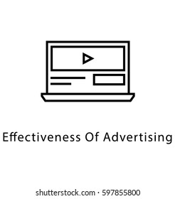 Effectiveness of Advertising  Vector Line Icon