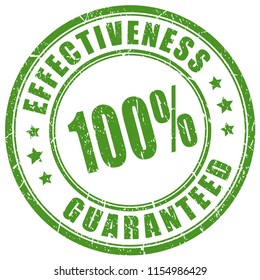 Effectiveness guaranteed vector stamp illustration isolated on white background