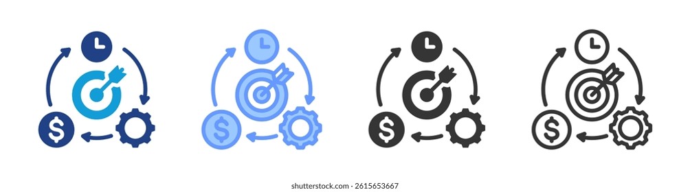 Effectiveness icon set multiple style collection