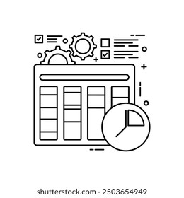 Icono de esquema de efectividad, Ilustración vectorial
