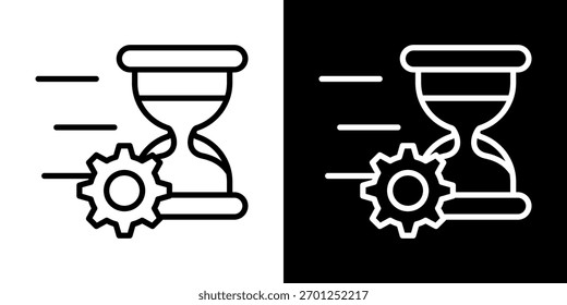 Ícone De Efetividade Da Ilustração De Vetor De Estilo Preto-E-Branco De Linha
