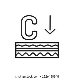 Effects collagen black line icon. Skin layer. 
