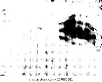 Effects. Ink Print Distress Background . Halftone Dots Grunge Texture .