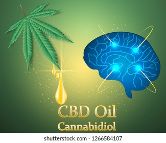 Effects Of Marijuana,cannabis On The Brain.vector