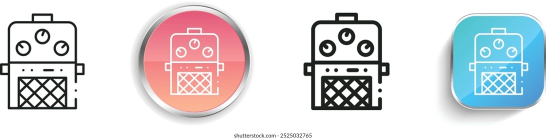 effects pedal icon. Thin Linear, Regular and Button Style Design Isolated On White Background