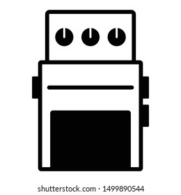 Effects pedal vector icon, black and white.