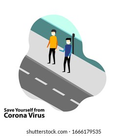 the effects of viruses on human life wearing masks everywhere. corona virus is danger save your self