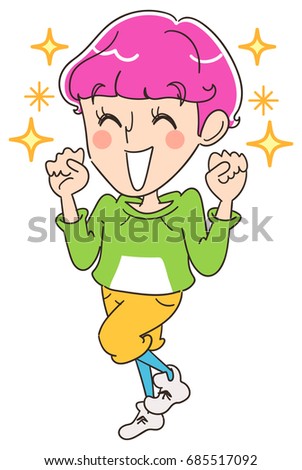 Effeminate man is happy.
