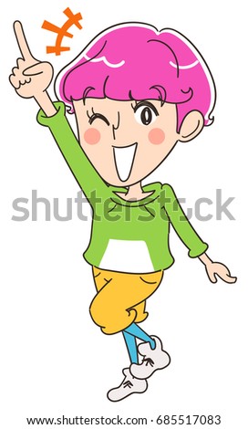 Effeminate man is having fun
