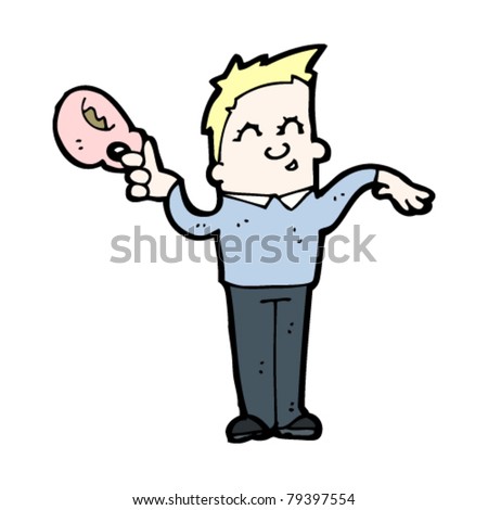effeminate man with teacup cartoon