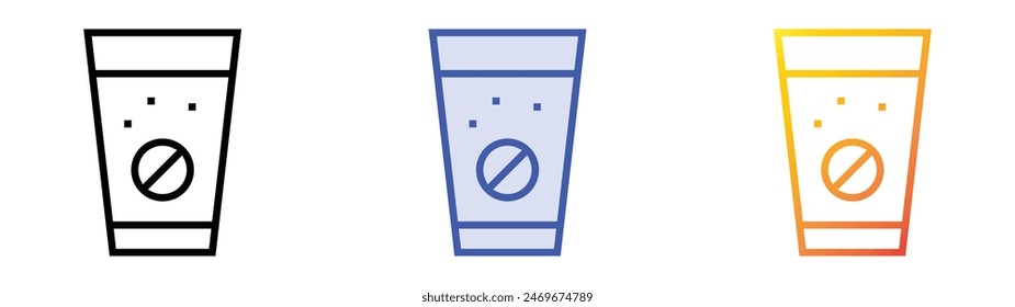 icono efervescente. Diseño de estilo de relleno lineal, azul y degradado aislado sobre fondo blanco