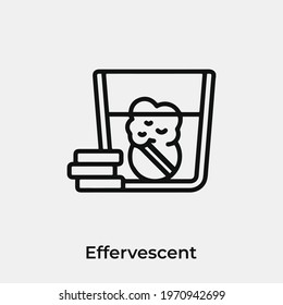 effervescent icon vector. Linear style sign for mobile concept and web design. effervescent symbol illustration. Pixel vector graphics - Vector.