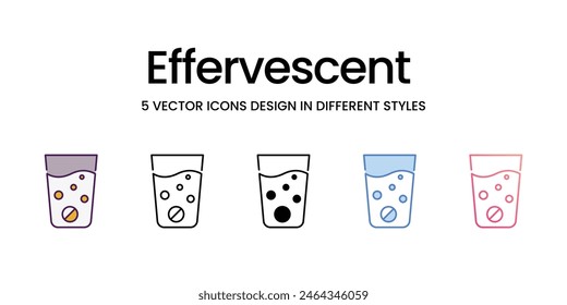 Effervescent Icons different style vector stock illustration