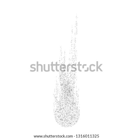 Effervescent soluble tablet bubbles isolated on white background. Realistic fizzy trace off pill in water. Template for advertising aspirin, vitamins, pain medicine. Dissolving process. Vector.