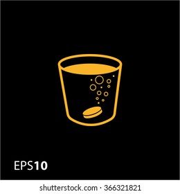 Effervescent tablet with cup icon