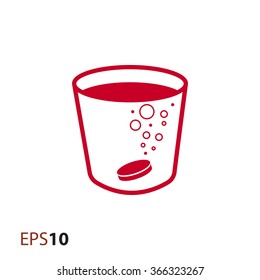 Effervescent tablet with cup icon