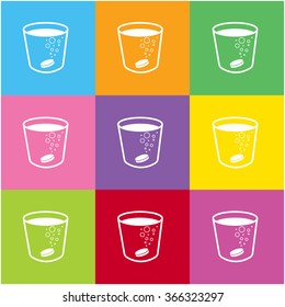 Effervescent tablet with cup icon