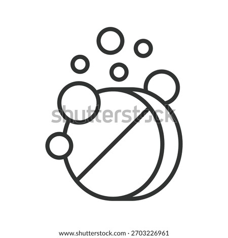 Effervescent tablet icon in line design. fizzy pill, dissolving medicine on white background vector. Effervescent tablet editable stroke icon