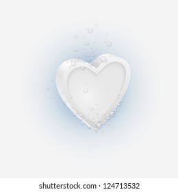 Effervescent tablet in shaped Heart. Conceptual vector illustration