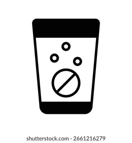 Effervescent Tablet Vector for Elderly Medication, Dissolvable supplement illustration, daily health care for seniors