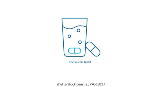 Effervescent Tablet: Vector Icon for Fizzy Health Supplements