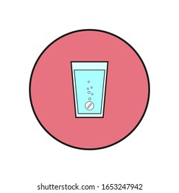 effervescent tablet, vector icon on white background