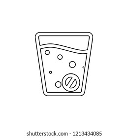 Effervescent tablets in a glass icon. Simple outline vector of medicine set for UI and UX, website or mobile application