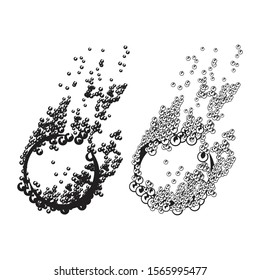 Effervescent tablets illustration set black. Vector.