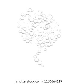 Effervescent water fizzing bubbles on white background. Fizzy sparkles.
