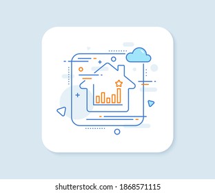 Efficacy line icon. Abstract vector button. Business chart sign. Analysis graph symbol. Efficacy line icon. Home concept badge. Vector