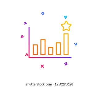 Efficacy line icon. Business chart sign. Analysis graph symbol. Gradient line button. Efficacy icon design. Colorful geometric shapes. Vector