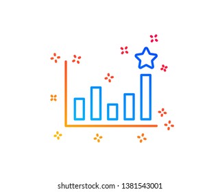 Efficacy line icon. Business chart sign. Analysis graph symbol. Gradient design elements. Linear efficacy icon. Random shapes. Vector