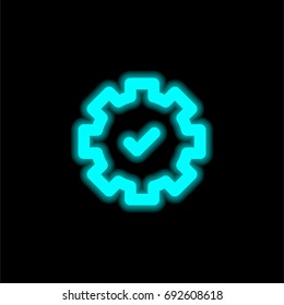 Efficiency blue glowing neon ui ux icon. Glowing sign logo vector