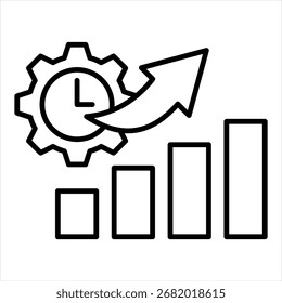 Efficiency Boost Outline Icon Illustration Vector
