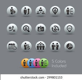 Efficiency and Business Strategies // Pearly Series ----- The Vector file includes 5 color versions for each icon in different layers -----