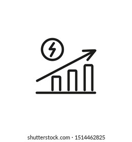 Efficiency diagram with arrow line icon. Diagram, index, arrow, growth. Efficiency concept. Vector illustration can be used for topics like productivity, efficiency, planning