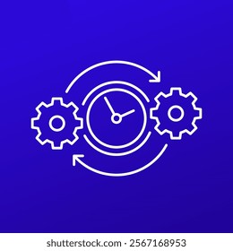 efficiency, efficient process icon, linear vector