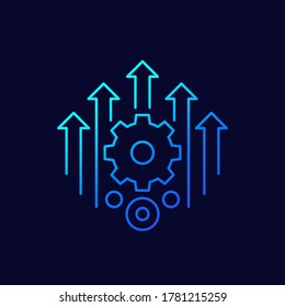 efficiency, efficient process line icon, vector