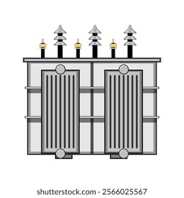 efficiency electrical transformer cartoon. winding insulation, phase frequency, impedance load efficiency electrical transformer sign. isolated symbol vector illustration