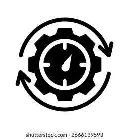 efficiency glyph icon illustration vector graphic. Simple element illustration vector graphic, suitable for app, websites, and presentations isolated on white background