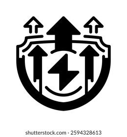 Efficiency Glyph line icon. Universal creative premium symbol. Vector sign icon logo template. Vector illustration