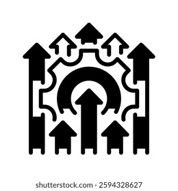 Efficiency Glyph line icon. Universal creative premium symbol. Vector sign icon logo template. Vector illustration