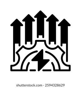 Efficiency Glyph line icon. Universal creative premium symbol. Vector sign icon logo template. Vector illustration