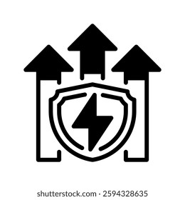 Efficiency Glyph line icon. Universal creative premium symbol. Vector sign icon logo template. Vector illustration