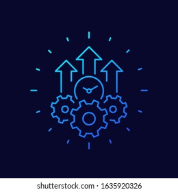 efficiency growth icon, linear vector